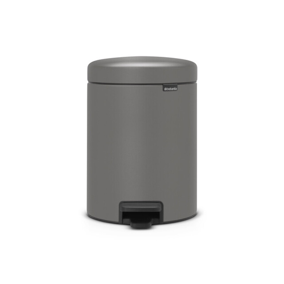 Brabantia NewIcon Pedaalemmer - 5 liter - kunststof binnenemmer - mineral concrete grey 126284 afbeelding 1