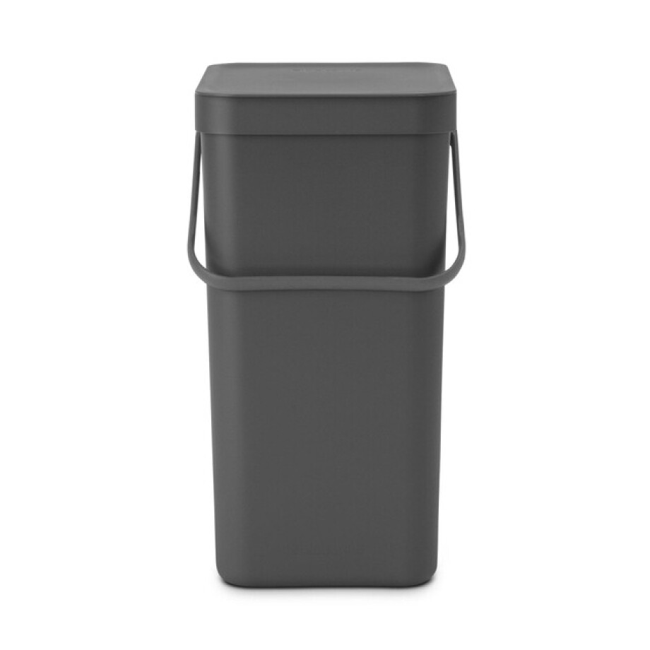 Brabantia Sort & Go Afvalemmer - 16 liter - hengsel - met beugel - donker grijs 109966 afbeelding 1