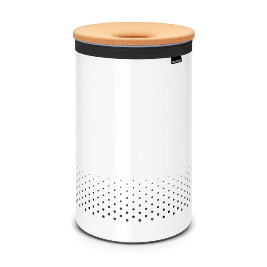 Brabantia Wasbox - 60 liter - kurkendeksel - uitneembare waszak - wit 104404 afbeelding 1