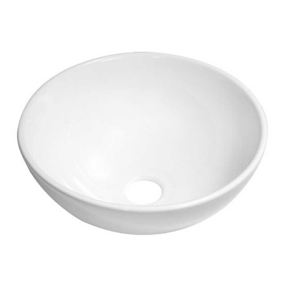 BRAUER Bowl waskom - 28x28cm - rond - keramiek - hoogglans wit WK-BO28ROHW afbeelding 1