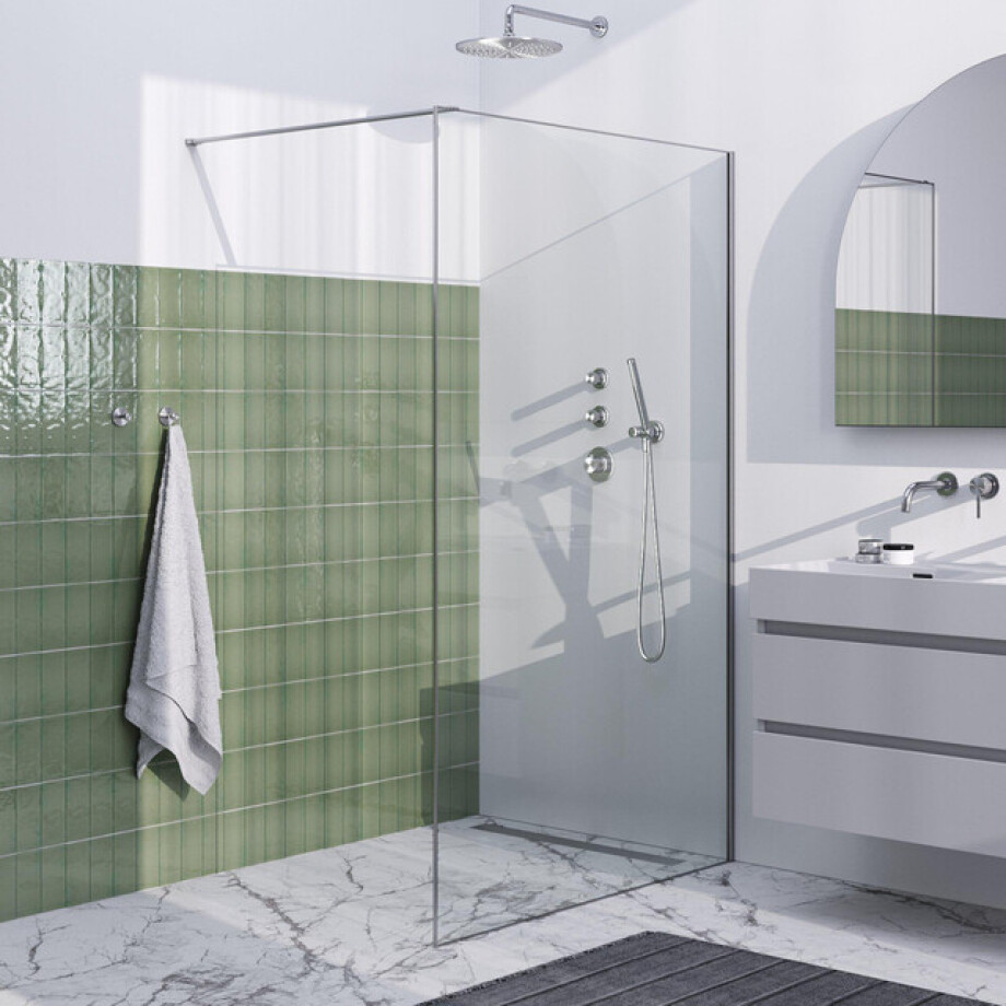 BRAUER Brushed Frame Inloopdouche helder glas met frame 120x200cm - geborsteld RVS GS-ILMP1H120200NG BRAUER Brushed Frame Inloopdouche helder glas met frame 120x200cm - geborsteld RVS GS-ILMP1H120200NG afbeelding 1