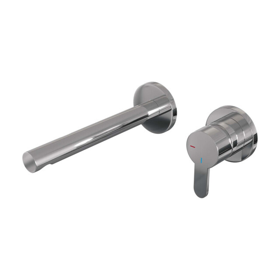 Brauer Chrome Edition Wastafelmengkraan inbouw - rechte uitloop links - hendel plat smal - model D 1 - chroom 5-CE-004-S4-65 afbeelding 1