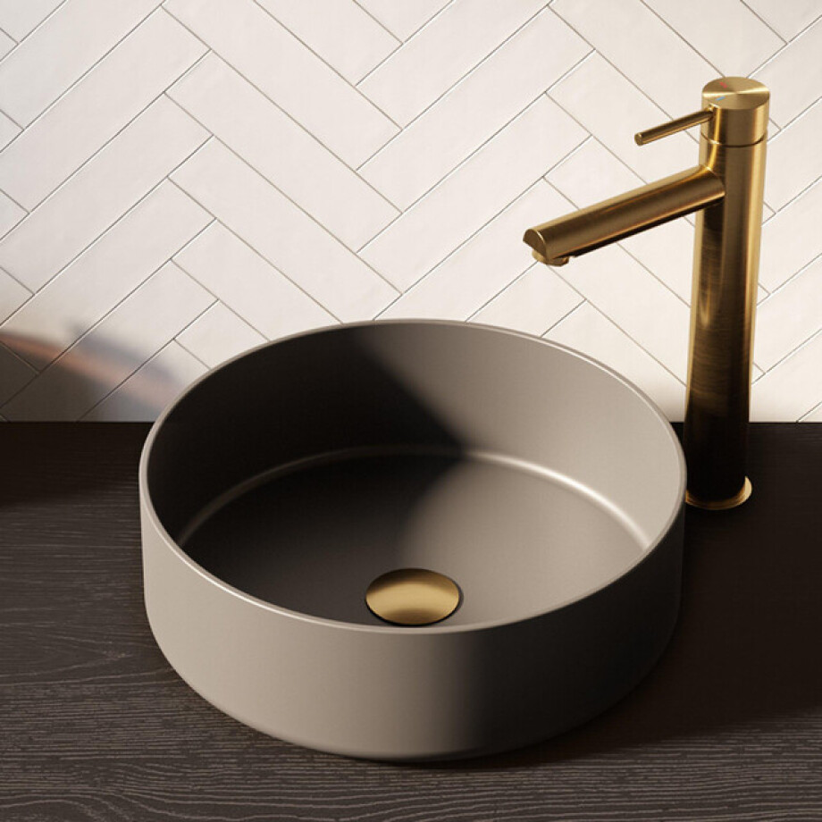 BRAUER Circle waskom - 36x36cm - rond - keramiek - mat grijs WK-CC36ROMG afbeelding 1