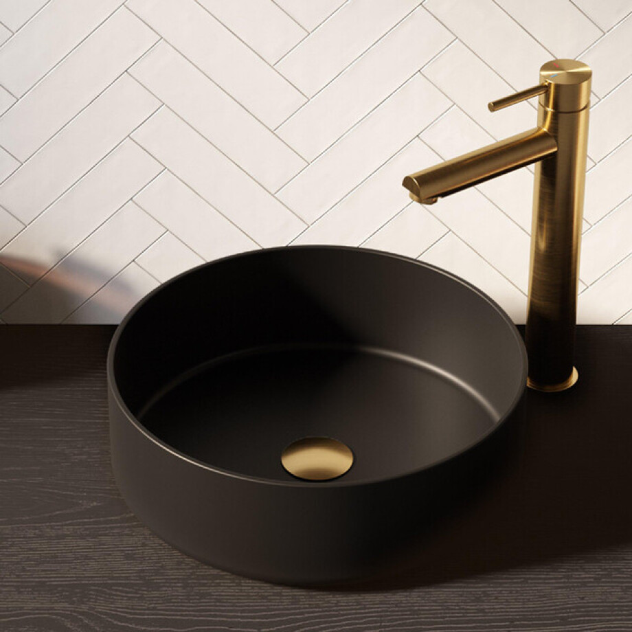 BRAUER Circle waskom - 36x36cm - rond - keramiek - mat zwart WK-CC36ROMZ BRAUER Circle waskom - 36x36cm - rond - keramiek - mat zwart WK-CC36ROMZ afbeelding 1