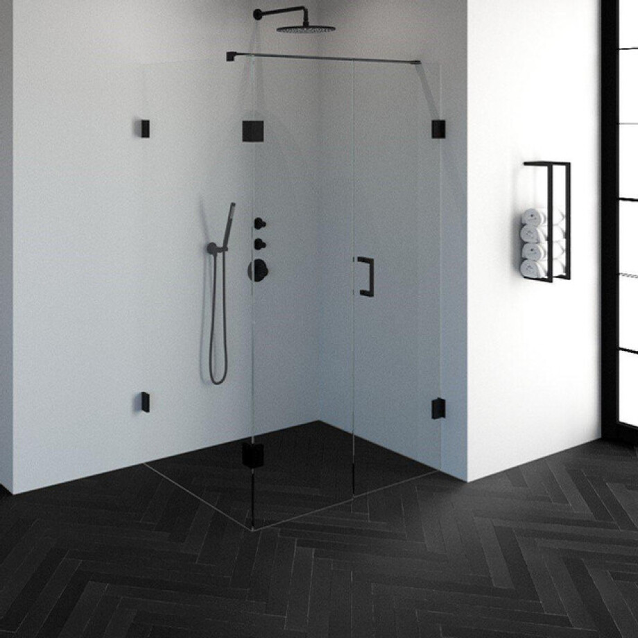 BRAUER Create douchecabine rechthoek 3-delig 90x120cm profielloos met antikalk en 8mm veiligheidsglas zwart mat 4JC10-90X120A BRAUER Create douchecabine rechthoek 3-delig 90x120cm profielloos met antikalk en 8mm veiligheidsglas zwart mat 4JC10-90X120A afbeelding 1