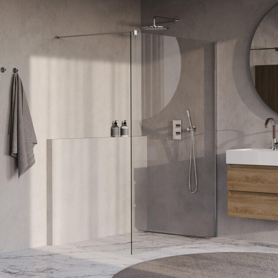 BRAUER Oblivion Inloopdouche - 140x200cm - glascoating - helder glas - Chroom GS-OBI1H140200CE afbeelding 1