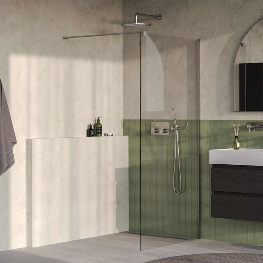 BRAUER Oblivion Inloopdouche - 90x200cm - glascoating - helder glas - Geborsteld RVS PVD GS-OBI1H90200NG afbeelding 1