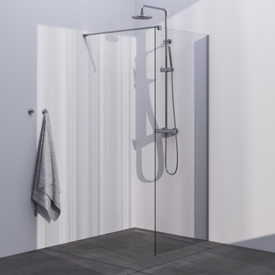 BRAUER Season Inloopdouche - helder glas - 90x200cm - geborsteld RVS GS-SEIC1H90200NG afbeelding 1
