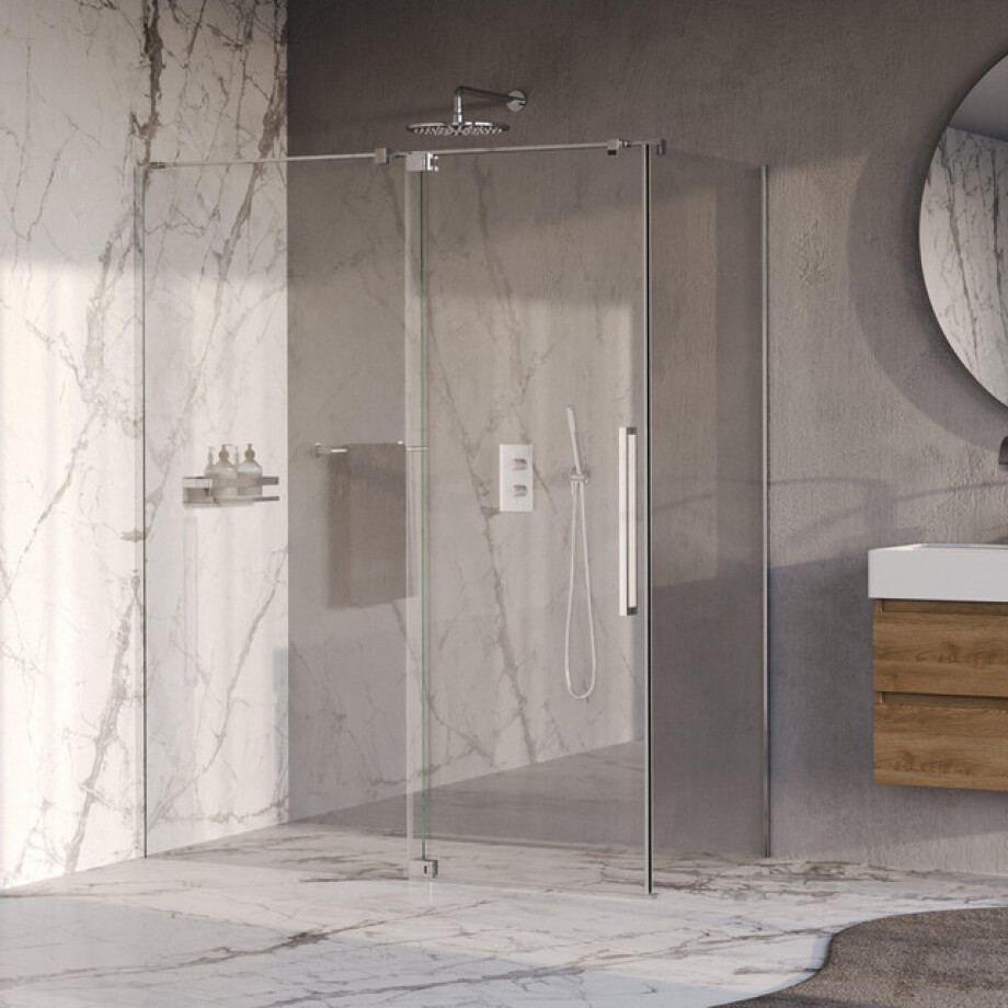 BRAUER Stellar Douchecabine - 160x90x200cm - draaideur - glascoating - omkeerbaar - helder glas - Chroom GS-SRC1H16090200CE afbeelding 1