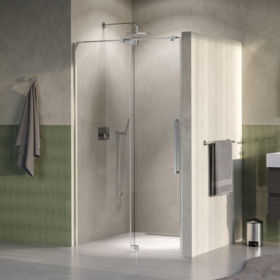 BRAUER Stellar Nisdeur - 2-delig - 120x200cm - draaideur - glascoating - omkeerbaar - helder glas - mat zwart GS-SRN1H120200NG afbeelding 1