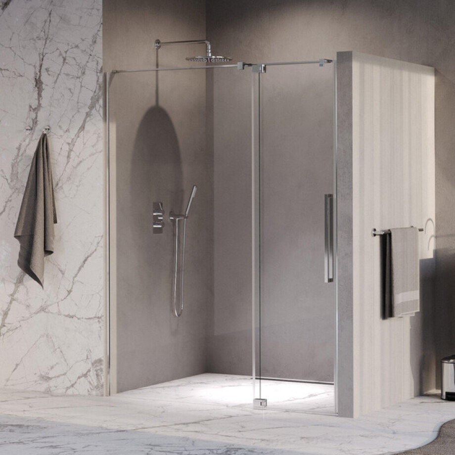BRAUER Stellar Nisdeur - 2-delig - 160x200cm - draaideur - glascoating - omkeerbaar - helder glas - Geborsteld RVS PVD GS-SRN1H160200CE afbeelding 1