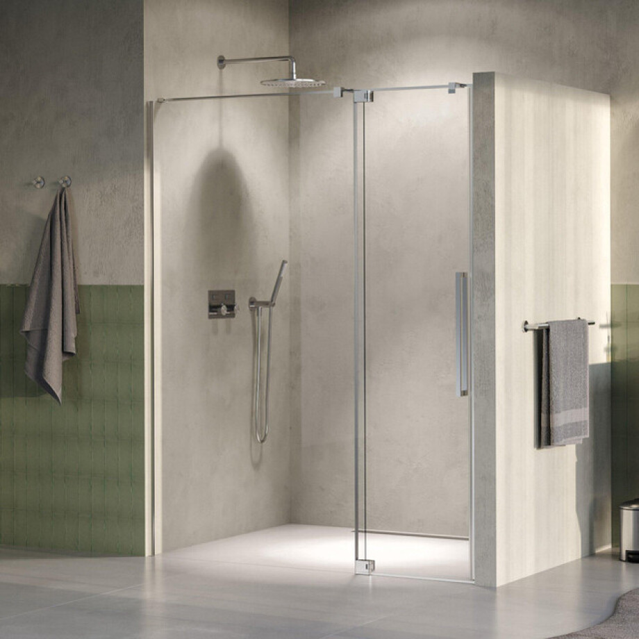 BRAUER Stellar Nisdeur - 2-delig - 160x200cm - draaideur - glascoating - omkeerbaar - helder glas - mat zwart GS-SRN1H160200NG afbeelding 1