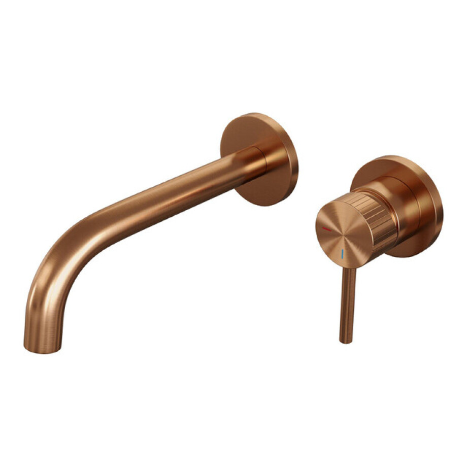 BRAUER Stripe Inbouw Wastafelmengkraan - gebogen uitloop en rozetten - model A1 - koper geborsteld PVD 5-GK-328 BRAUER Stripe Inbouw Wastafelmengkraan - gebogen uitloop en rozetten - model A1 - koper geborsteld PVD 5-GK-328 afbeelding 1