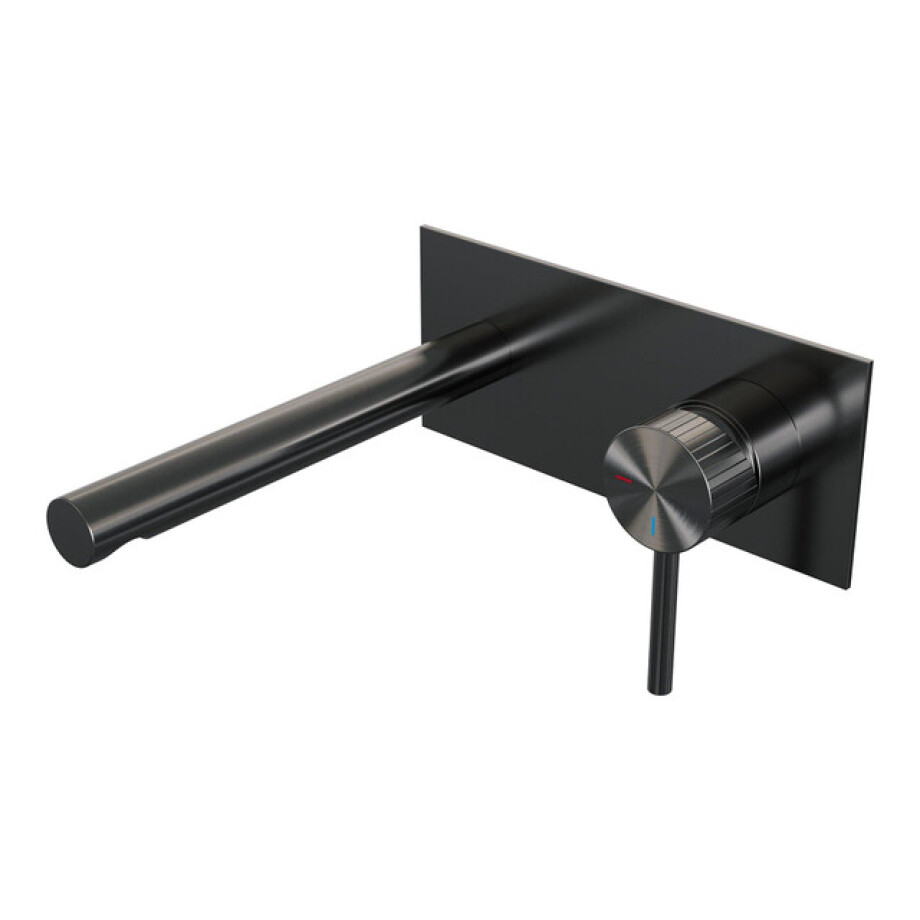 BRAUER Stripe Inbouw Wastafelmengkraan - rechte uitloop en afdekplaat model A1 - gunmetal geborsteld PVD 5-GM-330 afbeelding 1