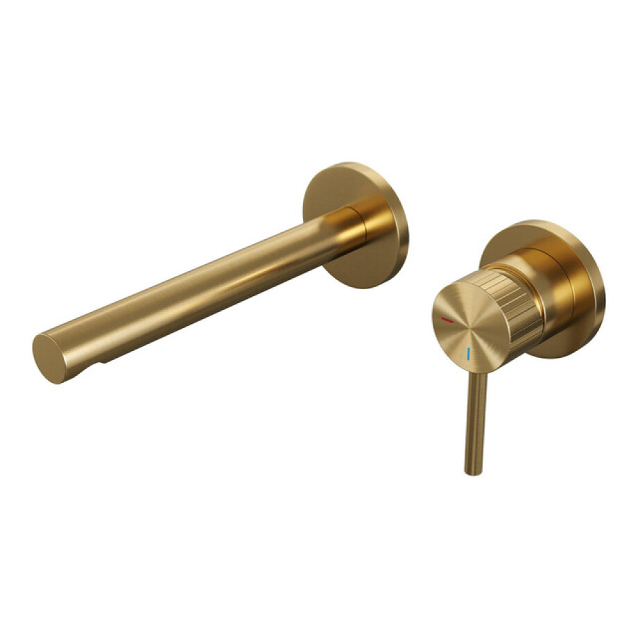 BRAUER Stripe Inbouw Wastafelmengkraan - rechte uitloop en rozetten - model A1 - goud geborsteld PVD 5-GG-331 afbeelding 1