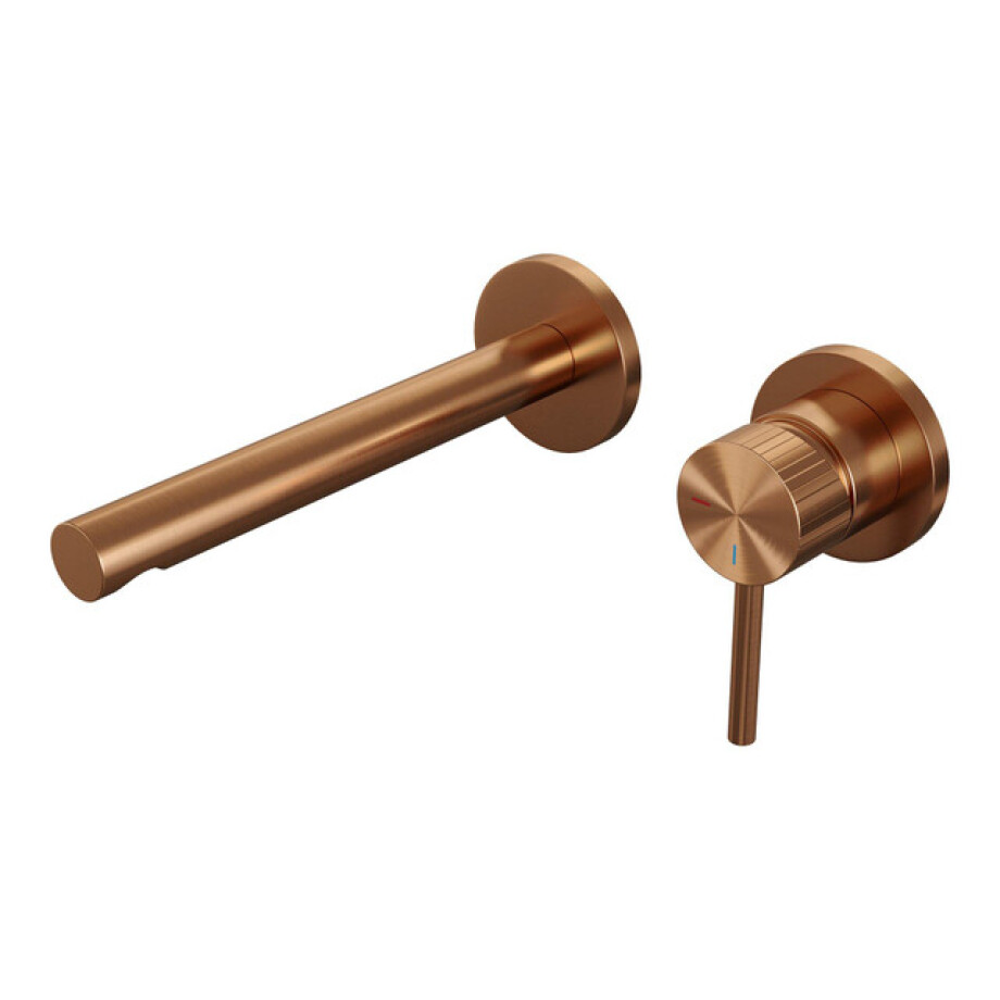 BRAUER Stripe Inbouw Wastafelmengkraan - rechte uitloop en rozetten - model A1 - koper geborsteld PVD 5-GK-331 BRAUER Stripe Inbouw Wastafelmengkraan - rechte uitloop en rozetten - model A1 - koper geborsteld PVD 5-GK-331 afbeelding 1