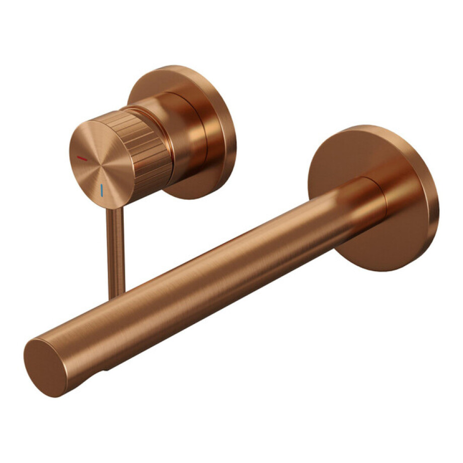 BRAUER Stripe Inbouw Wastafelmengkraan - rechte uitloop en rozetten - model A2 - koper geborsteld PVD 5-GK-335 BRAUER Stripe Inbouw Wastafelmengkraan - rechte uitloop en rozetten - model A2 - koper geborsteld PVD 5-GK-335 afbeelding 1