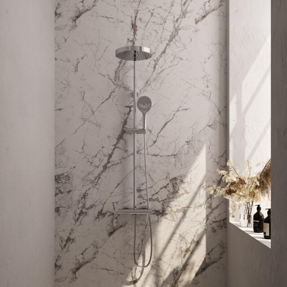 BRAUER Stripe Opbouw Thermostatische Regendouche - SET 02 - 25cm hoofddouche - 3-standen handdouche - doucheslang - chroom 5-CE-349 BRAUER Stripe Opbouw Thermostatische Regendouche - SET 02 - 25cm hoofddouche - 3-standen handdouche - doucheslang - chroom 5-CE-349 afbeelding 1