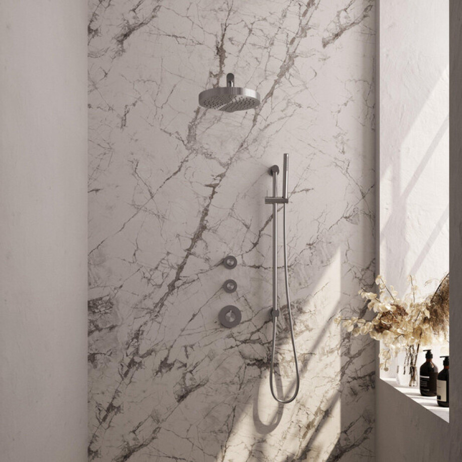 BRAUER Stripe Thermostatische Inbouw Regendouche - SET 07 - 25cm douchekop - rechte muurarm - staaf handdouche - doucheslang - geïntegreerde glijstang - RVS-kleurig geborsteld PVD 5-NG-377 BRAUER Stripe Thermostatische Inbouw Regendouche - SET 07 - 25cm douchekop - rechte muurarm - staaf handdouche - doucheslang - geïntegreerde glijstang - RVS-kleurig geborsteld PVD 5-NG-377 afbeelding 1