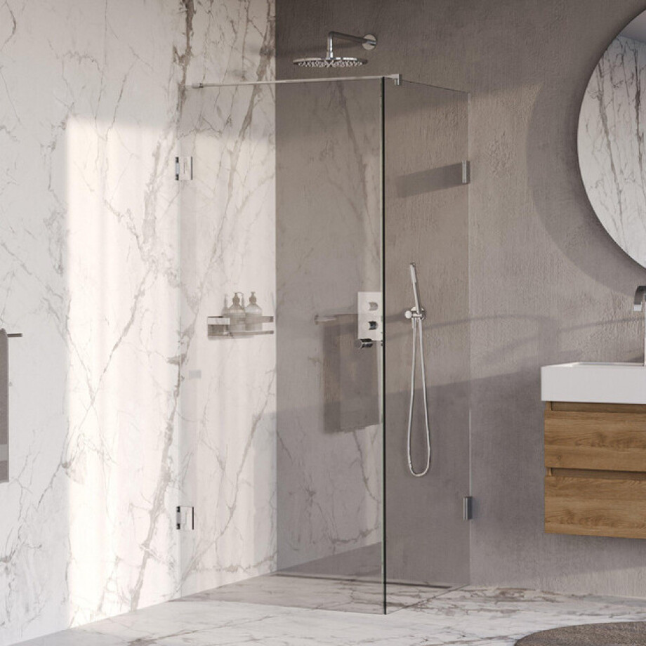 BRAUER Void Carving Douchecabine - 90x90x200cm - draaideur - glascoating - omkeerbaar - helder glas - Chroom GS-VOCC1H9090200CE afbeelding 1