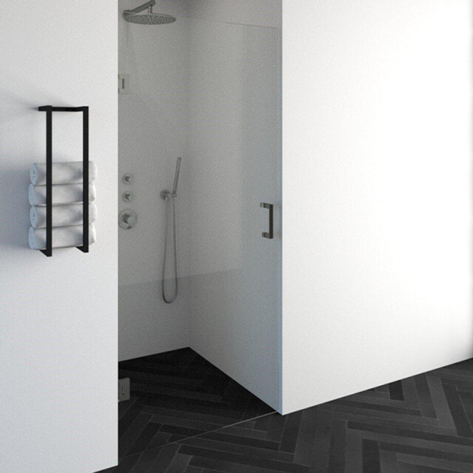 BRAUER Void nisdeur helder glas 90x200 omkeerbaar incl. glascoating PVD RVS-kleurig geborsteld GS-VON1H90200NG BRAUER Void nisdeur helder glas 90x200 omkeerbaar incl. glascoating PVD RVS-kleurig geborsteld GS-VON1H90200NG afbeelding 1