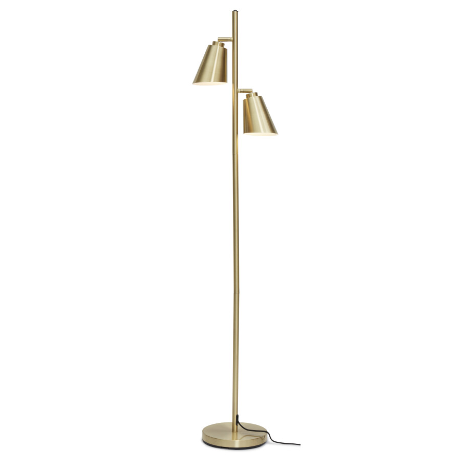 its about RoMi Vloerlamp 'Bremen' 2-lamps, kleur Goud its about RoMi Vloerlamp 'Bremen' 2-lamps, kleur Goud afbeelding 1