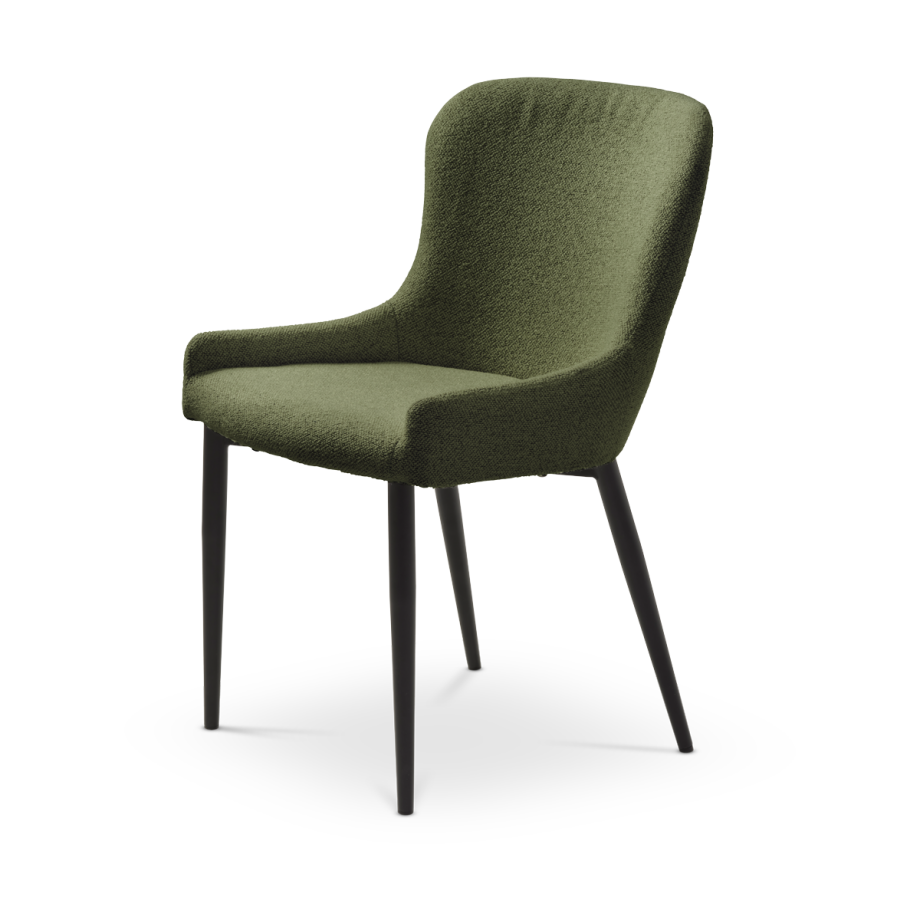 Brigitta eetkamerstoel bouclé groen Brigitta eetkamerstoel bouclé groen afbeelding 1