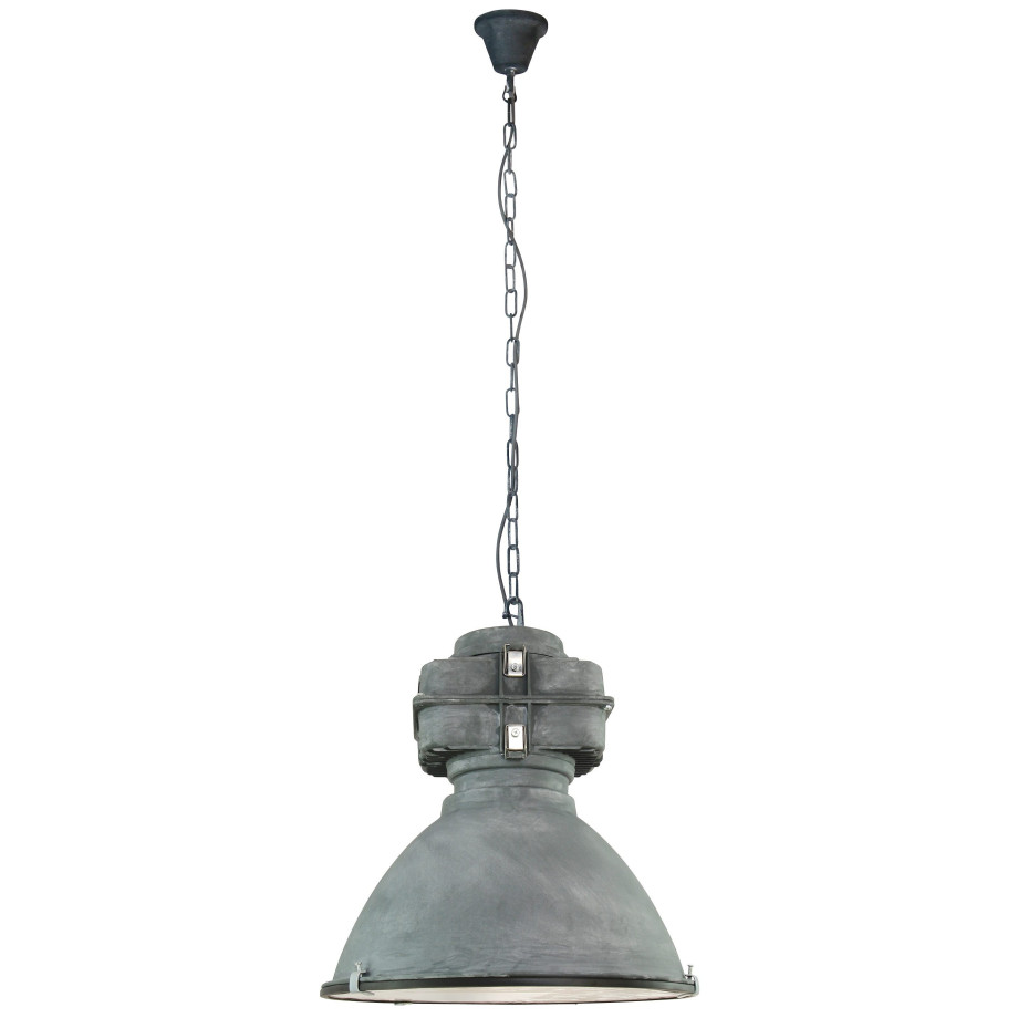 Brilliant Leuchten Hanglamp Anouk 130 cm hoogte, e27 max. 60 w, metaal/glas, grijs antiek, dimbaar, industrial afbeelding 1