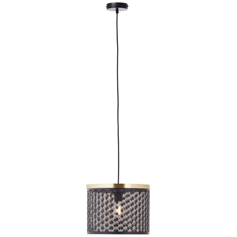 Brilliant Leuchten Hanglamp Neolia Hoogte 108 cm, Ø 30 cm, E27, inkortbaar, metaal, zwart goudkleurig afbeelding 1