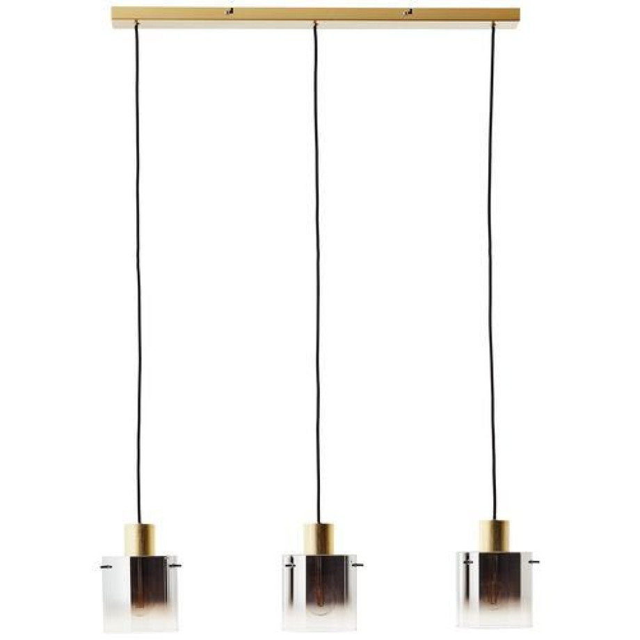 Brilliant Leuchten Hanglamp Osaki 150 cm hoogte, kabel lengte variabel, e27, metaal/glas, goud/rookglas (1 stuk) afbeelding 1