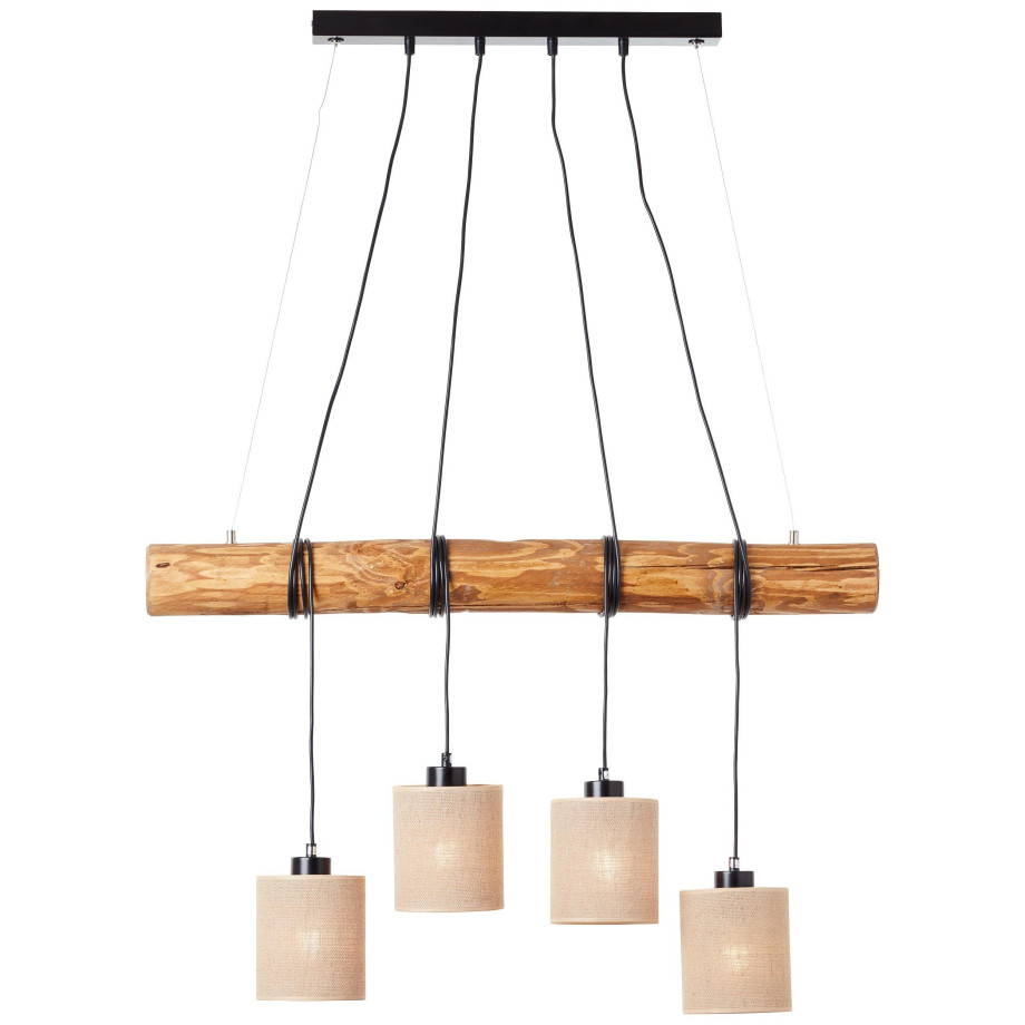 Brilliant Leuchten Hanglamp Vander Hanglamp 4 fittingen zwart/houtkleur (1 stuk) afbeelding 1