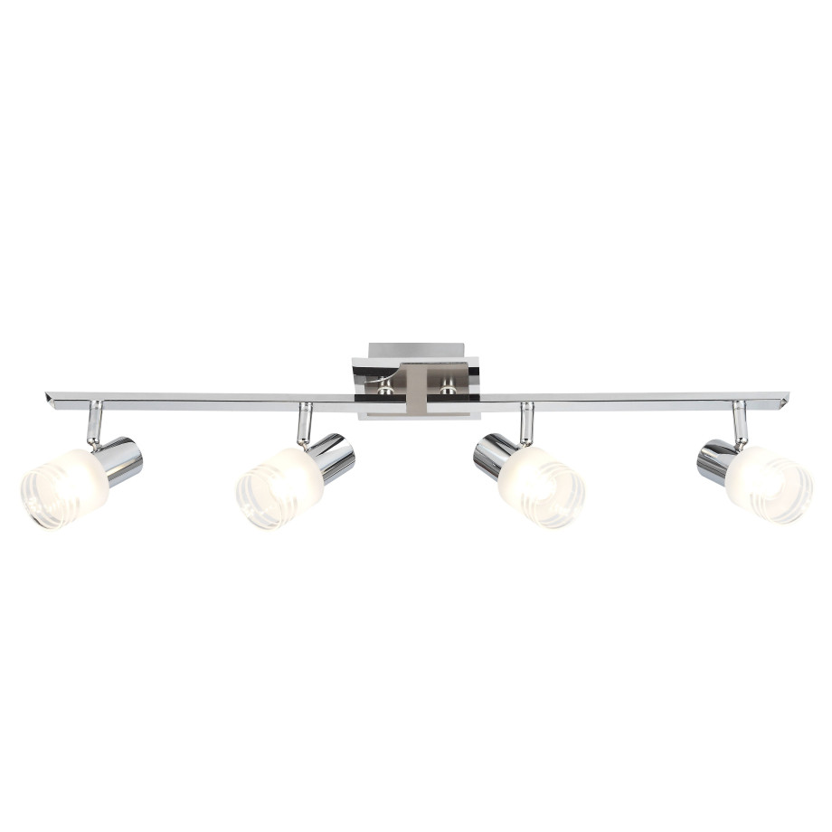 Brilliant Leuchten LED plafondspot Lea Ledspotrail 4 fittingen ijzer/chroom/wit, E14 max. 4W, draaibaar, zilver afbeelding 1