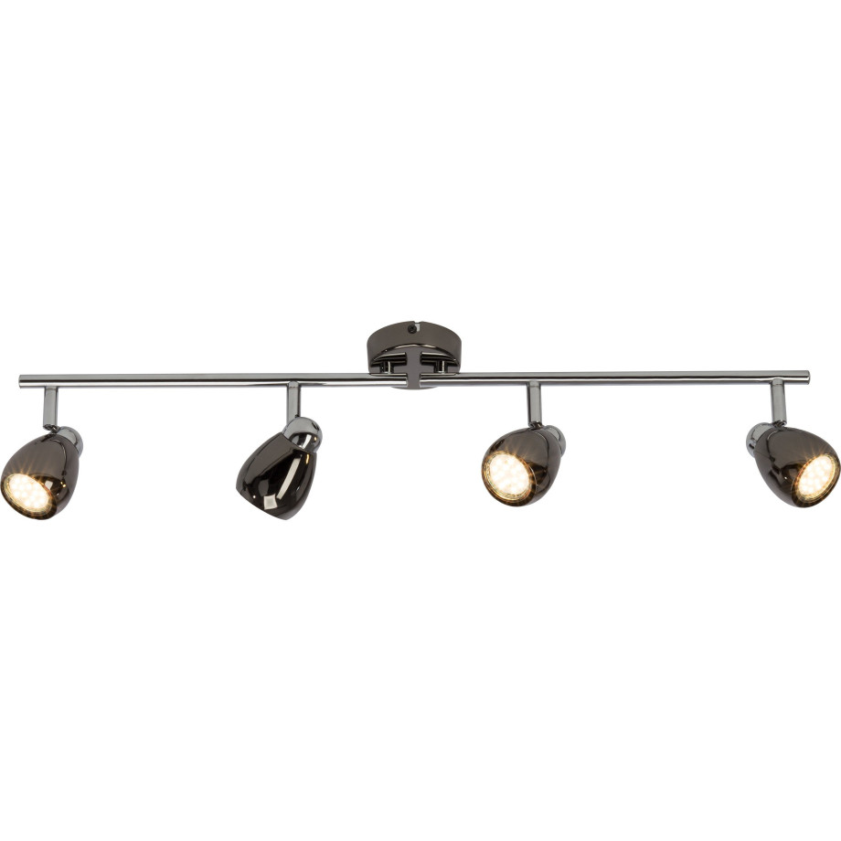 Brilliant Leuchten LED plafondspot Milano 71 cm breedte, 4 x gu10 lampen inclusief, metaal, zwart chroom afbeelding 1