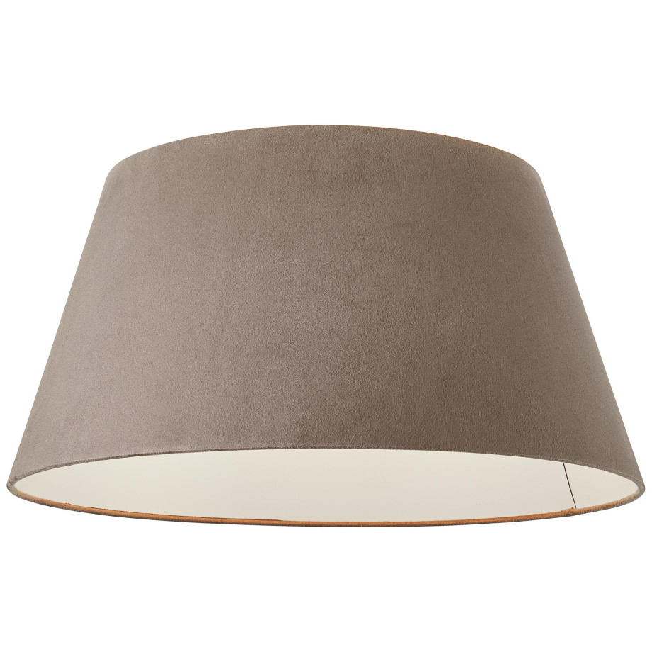 Brilliant Leuchten Plafondlamp Brok in fluweel-look, 26,5 cm hoogte, ø 50 cm, e27, metaal/textiel, taupe (1 stuk) afbeelding 1