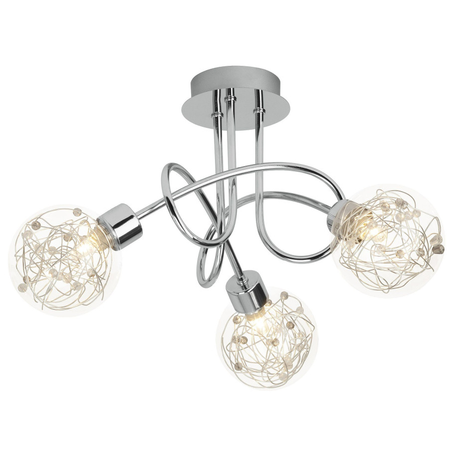 Brilliant Leuchten Plafondlamp Joya Plafondlamp 3 fittingen chroom (1 stuk) afbeelding 1