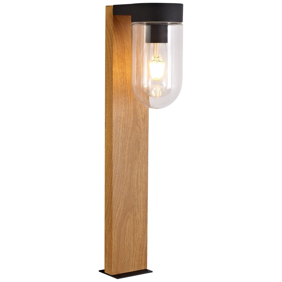 Brilliant Leuchten Sokkellamp Cabar Staande buitenlamp 55 cm hout donker/zwart (1 stuk) afbeelding 1