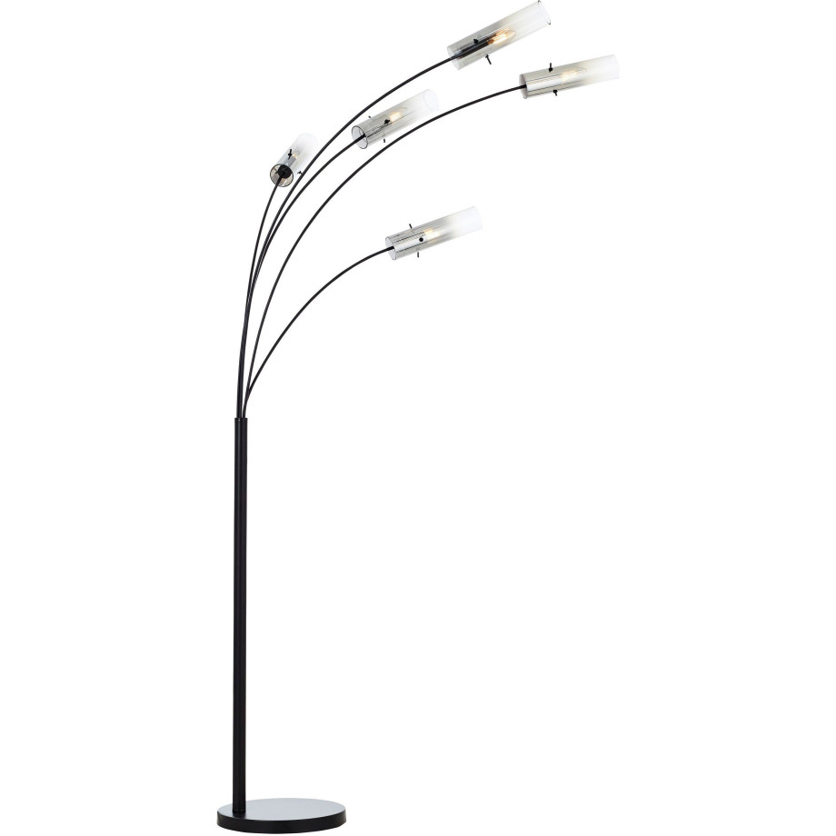 Brilliant Leuchten Staande lamp Glasini 200 x 30 x 73 cm, 5 x e14, metaal/rookglas, mat zwart (1 stuk) afbeelding 1