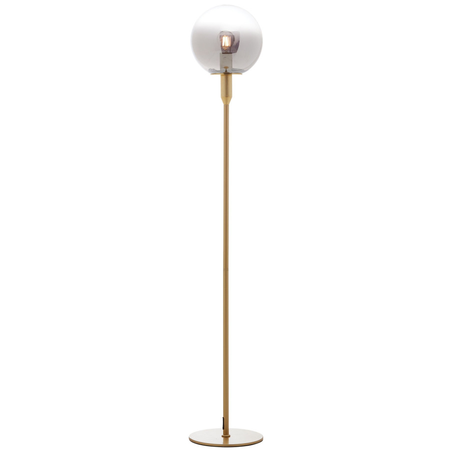 Brilliant Leuchten Staande lamp Gould Vloerlamp met rookglas - 146 cm hoogte x 25 cm Ø - E27 fitting (1 stuk) afbeelding 1