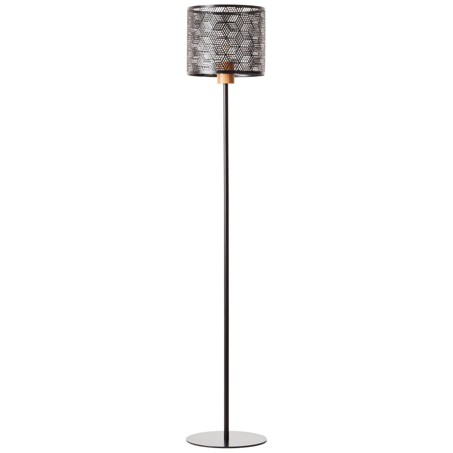 Brilliant Leuchten Staande lamp Santy 161 x 29 cm, e27, metaal/bamboe, zwart/natuur (1 stuk) afbeelding 1