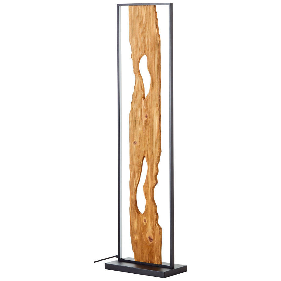 Brilliant Leuchten Staande ledlamp Chaumont Hoogte 120 cm, 2300 lm, aluminium/metaal/hout, zwart/hout afbeelding 1