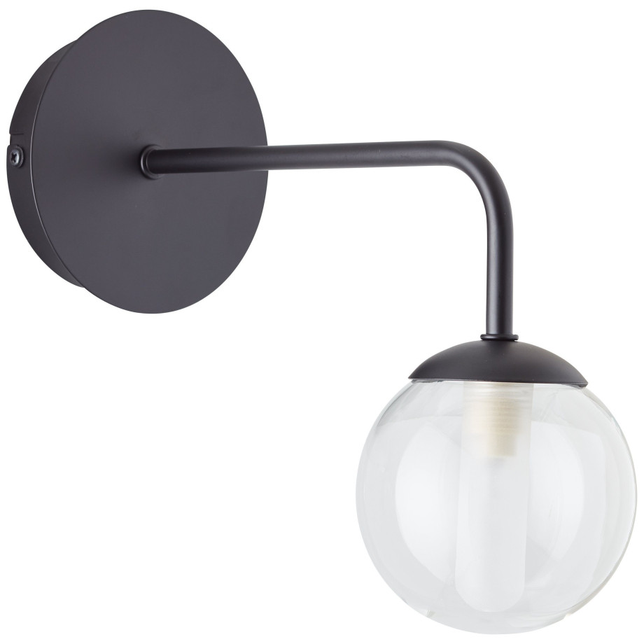 Brilliant Leuchten Wandlamp Gitse Hoogte 23 cm, G9, metaal/glas, zwart/transparant afbeelding 1