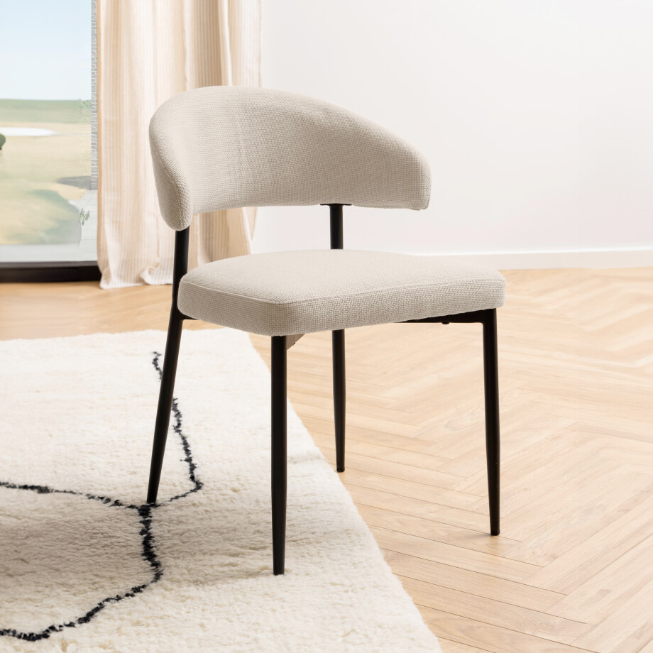 Bendt Eetkamerstoel 'Britney' kleur Beige Bendt Eetkamerstoel 'Britney' kleur Beige afbeelding 1