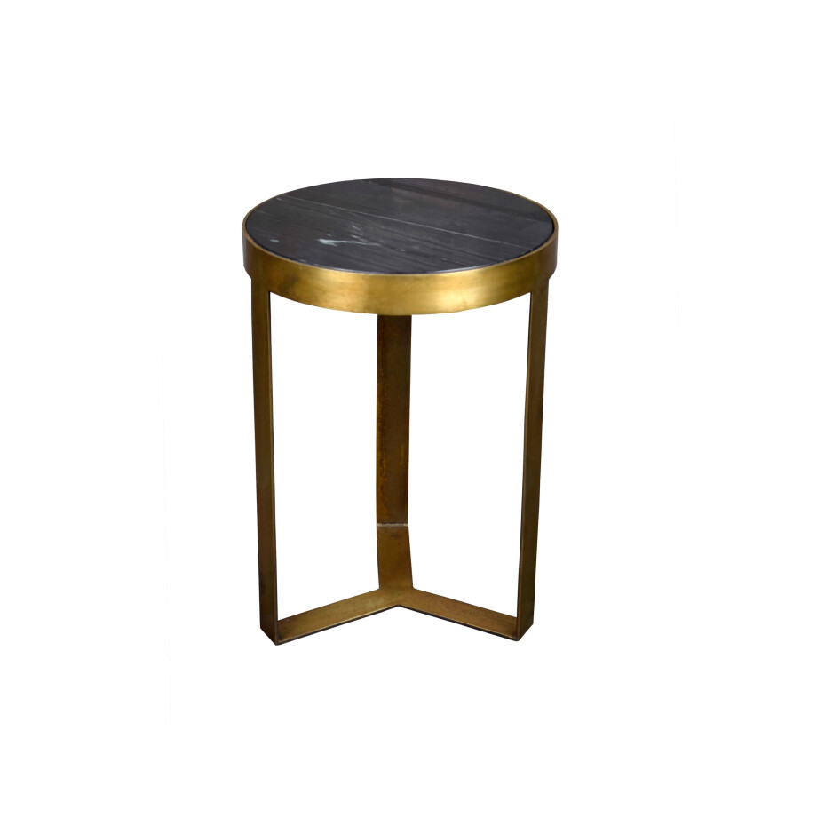 LivingFurn Salontafel 'Glennis' Ø40cm, kleur Zwart/Goud LivingFurn Salontafel 'Glennis' Ø40cm, kleur Zwart/Goud afbeelding 1
