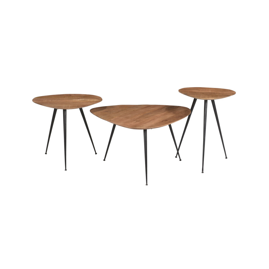 Brix Organische Salontafel 'Loua' Set van 3 stuks, kleur Naturel Brix Organische Salontafel 'Loua' Set van 3 stuks, kleur Naturel afbeelding 1