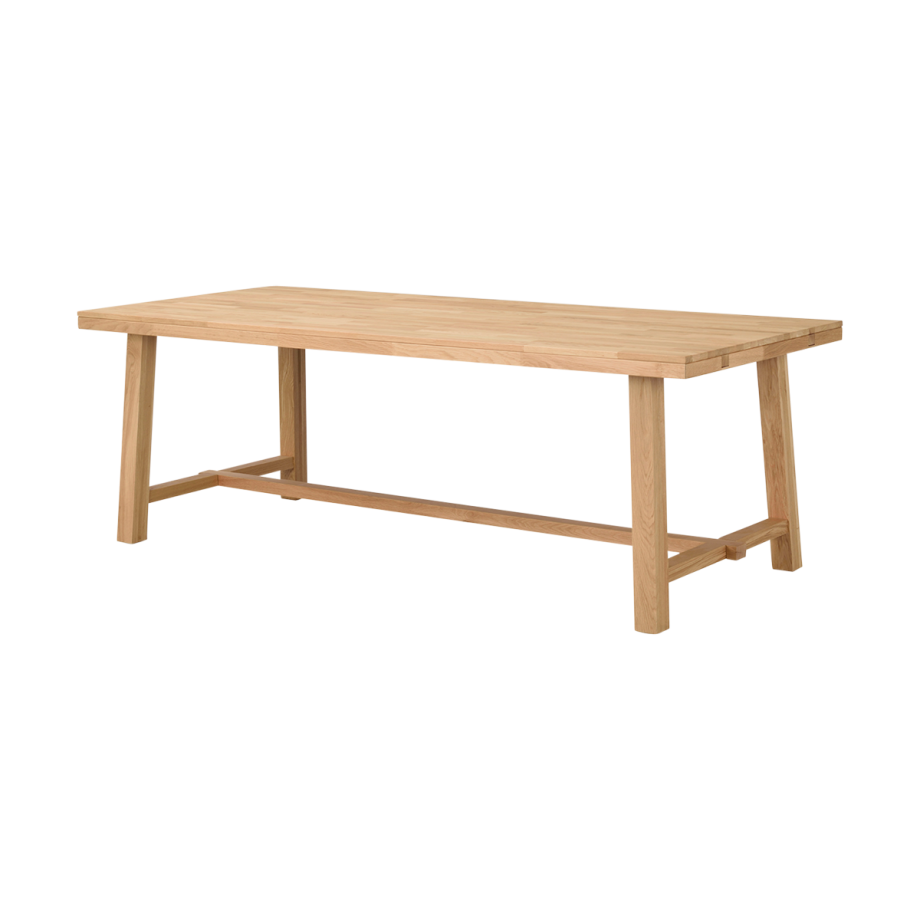 Brooklyn verlengbare houten eettafel naturel - 220 x 95 cm afbeelding 1