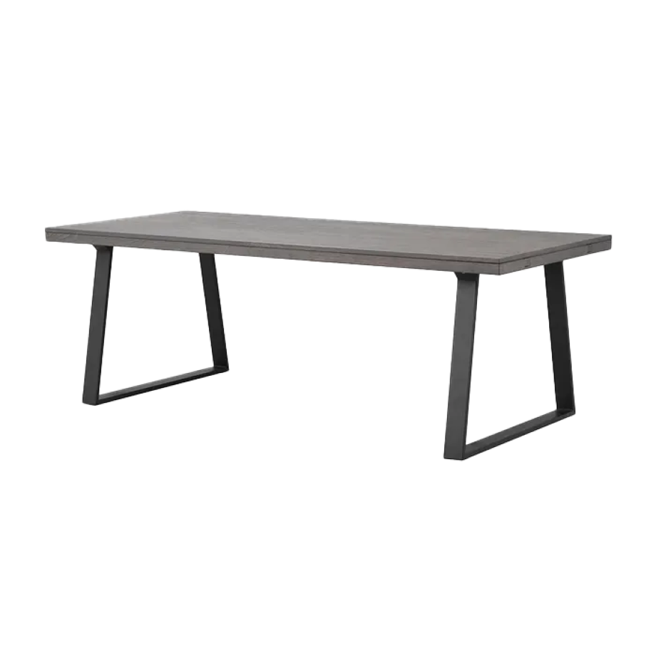 Brooklyn verlengbare eettafel donker eiken - zwart metalen onderstel - 220 x 95 cm afbeelding 1