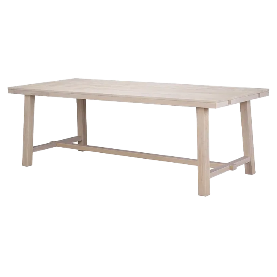 Brooklyn verlengbare houten eettafel whitewash - 220 x 95 cm Brooklyn verlengbare houten eettafel whitewash - 220 x 95 cm afbeelding 1