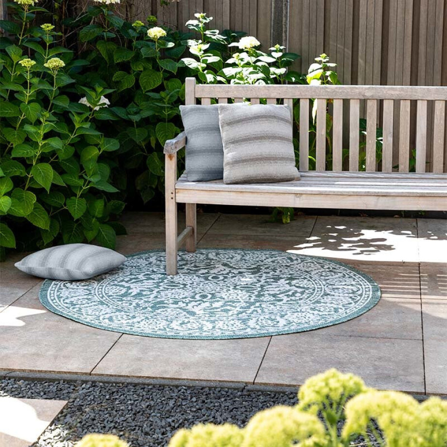 Buitenkleed Brunello Rond - Ø 160 Cm - Groen Xcm - Nylon - Dekbed-Discounter.nl afbeelding 1