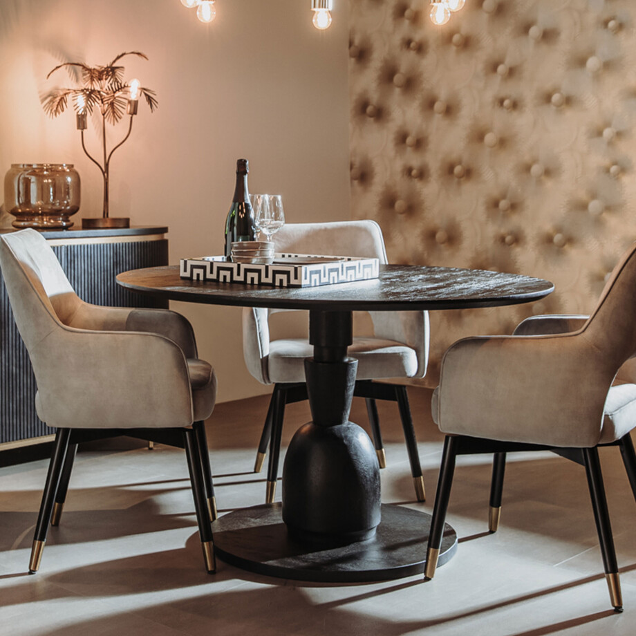 Tower Living Ronde Eettafel 'Brunello' Mangohout, 130cm afbeelding 