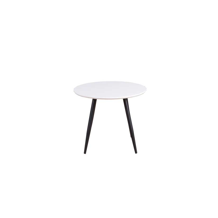 Bruno ronde kindertafel wit – met zwarte poten - Ø 60 cm afbeelding 1